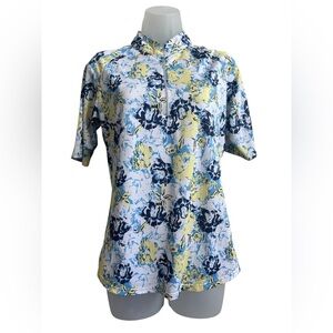 Ladies Court & Bette Golf/Pickleball/Tennis Floral Print Top Size Medium